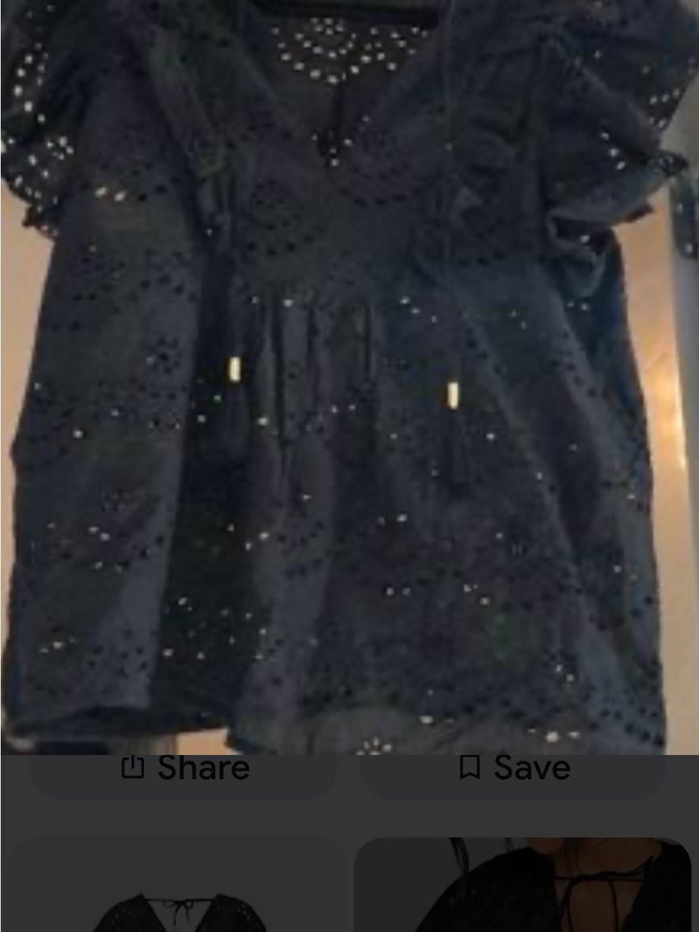 Brand new with Tags Nicole Miller Artelier black eyelet top